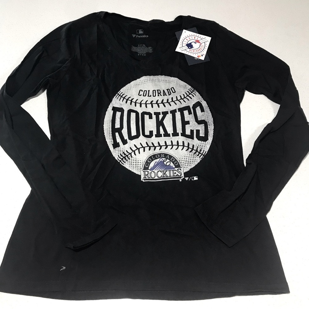 Colorado Rockies Women’s Cooperstown Collection Long Sleeve Tee MLB Baseball Tee